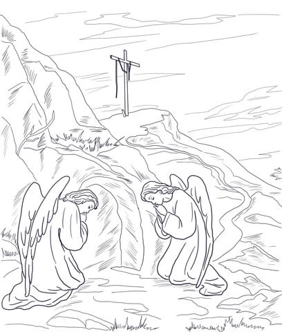 Empty Tomb Coloring Page